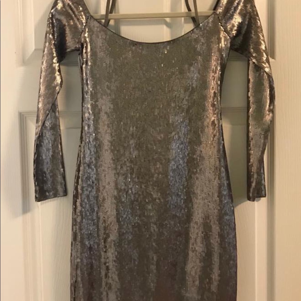 Gold sequin dress!